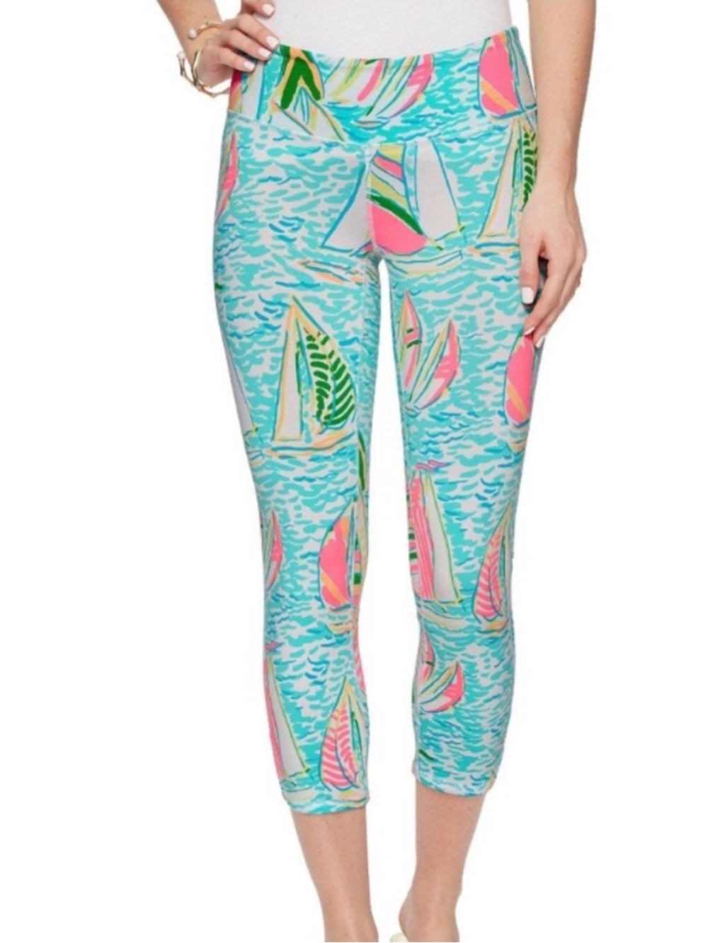 NWT Lilly Pulitzer Weekender Cropped Leggings you gotta regatta size XL